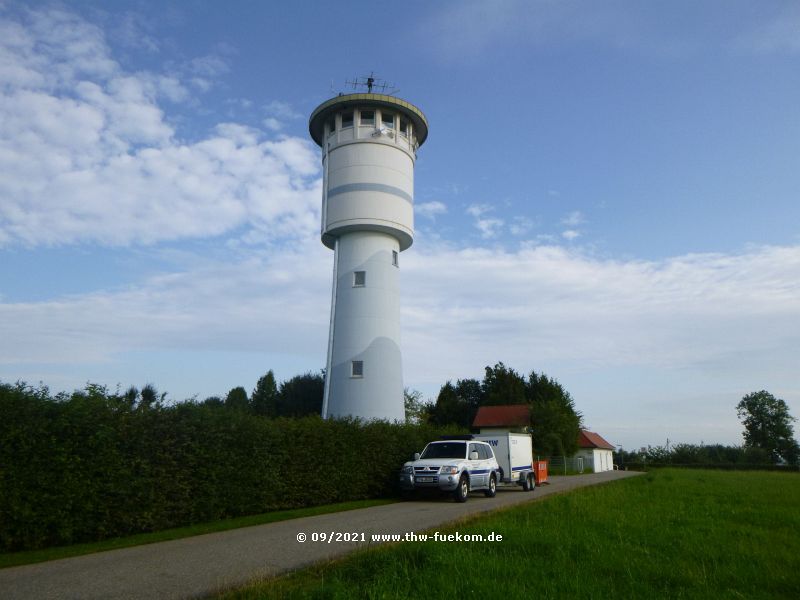 Pkw gl und Anh&auml;nger WVTr am Wasserturm Sulgen bei Schramberg, Landkreis Rottweil