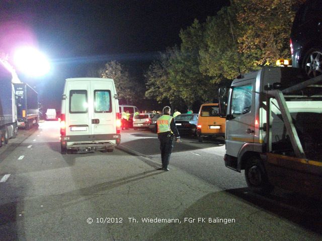 volle Kontrollstelle, alle Polizeikr&auml;fte am kontrollieren